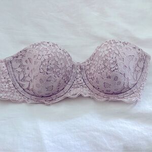 Victoria's Secret Strapless Lace Bra with Underwire Support